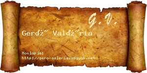 Gerő Valéria névjegykártya